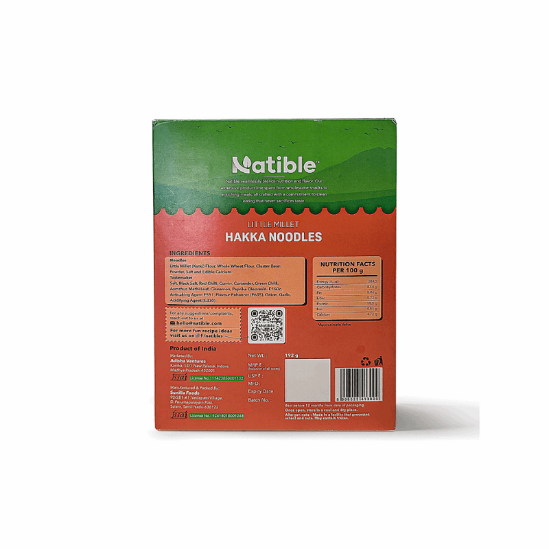 Natible Little Millet Hakka Noodles Variety Pack – Millet Based Instant Noodles (6.77 oz)