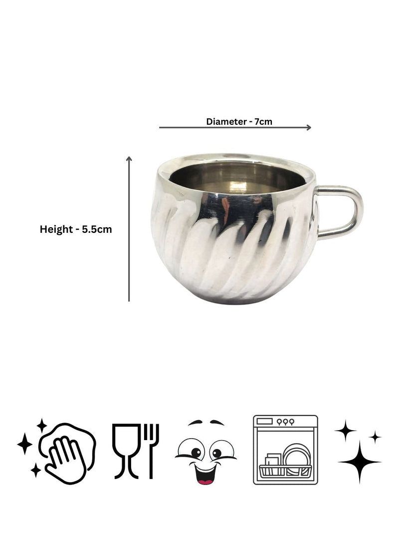 Stainless Steel Floral Design Tea Cup – Tea Cup