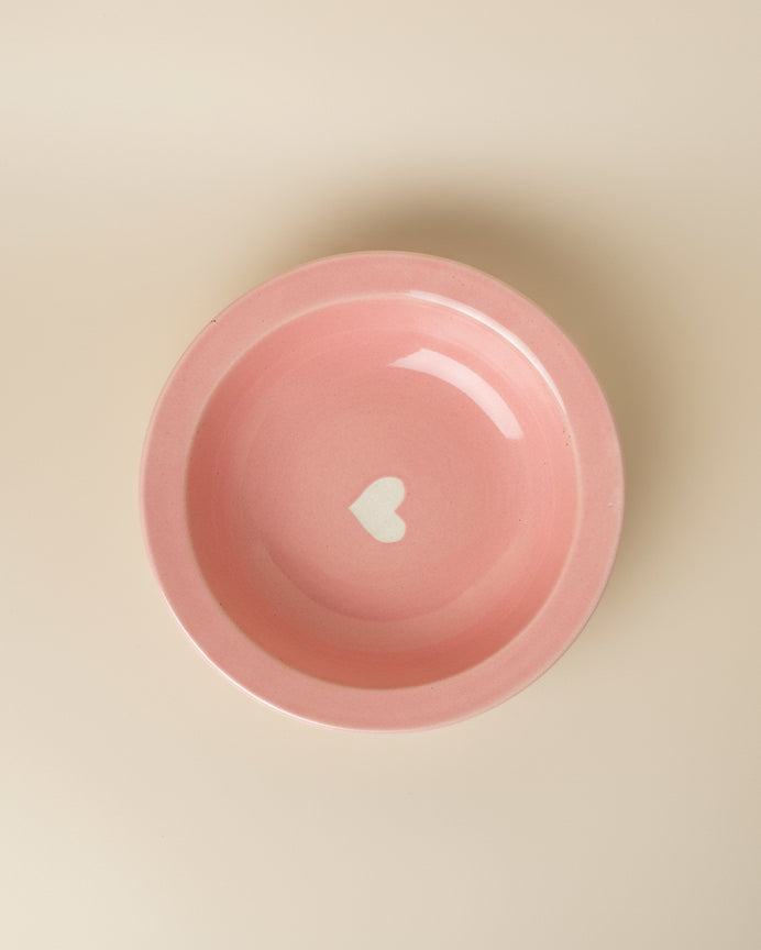 Nurture India Heart Clay Pink Ceramic Bowl