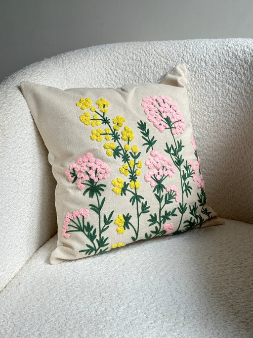 Nurture India Tufted Embroidered Cushion Cover 16x 16-Inch