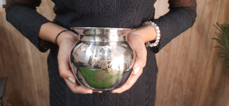 Stainless Steel Laser Printed Lota