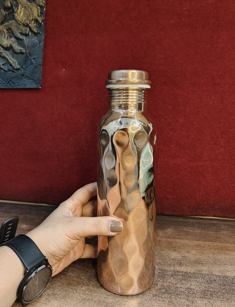 Pure Copper Hammered Water Bottle – Copper Water Bottle