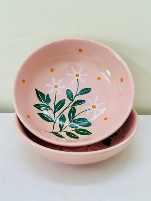 Nurture India Parijat Postcard Ceramic Bowl 2-Piece Set