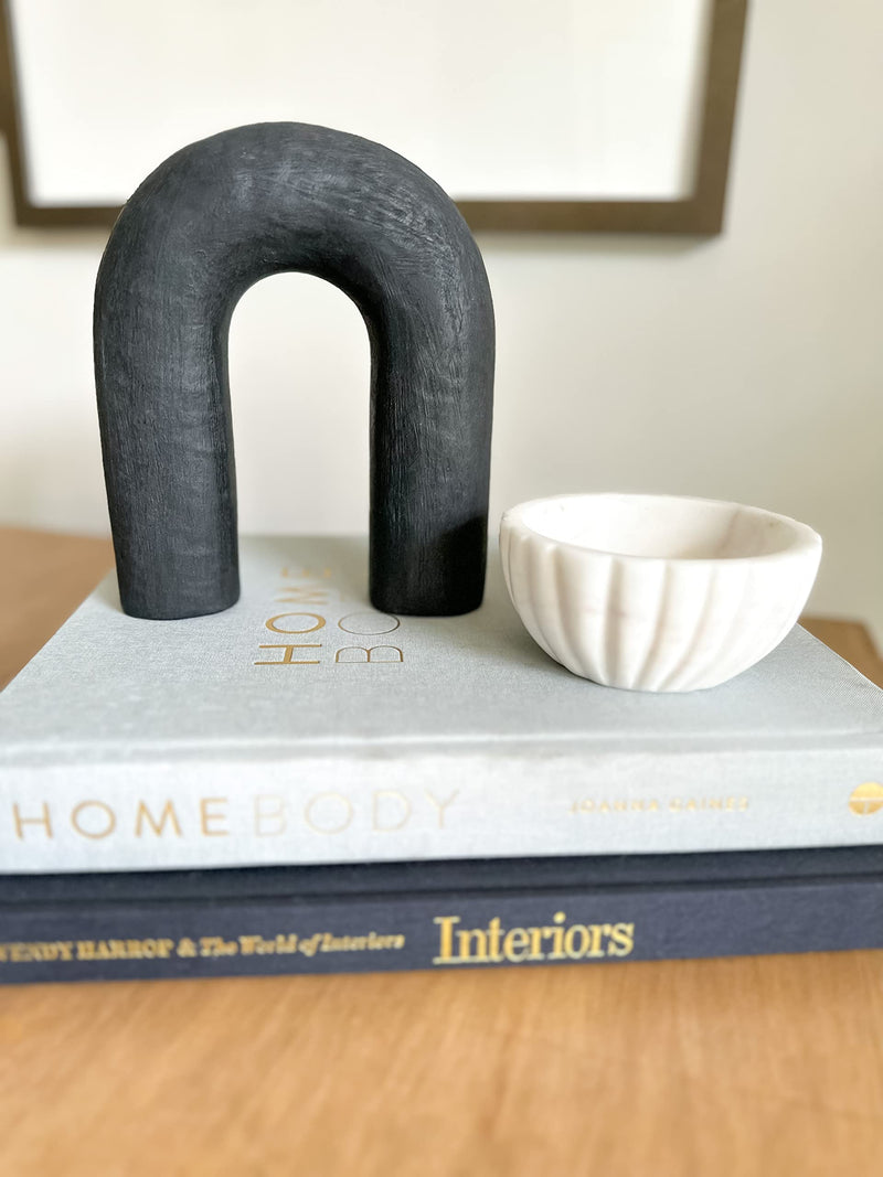 Nurture India Mid Century Modern U Shape Decor Piece Black