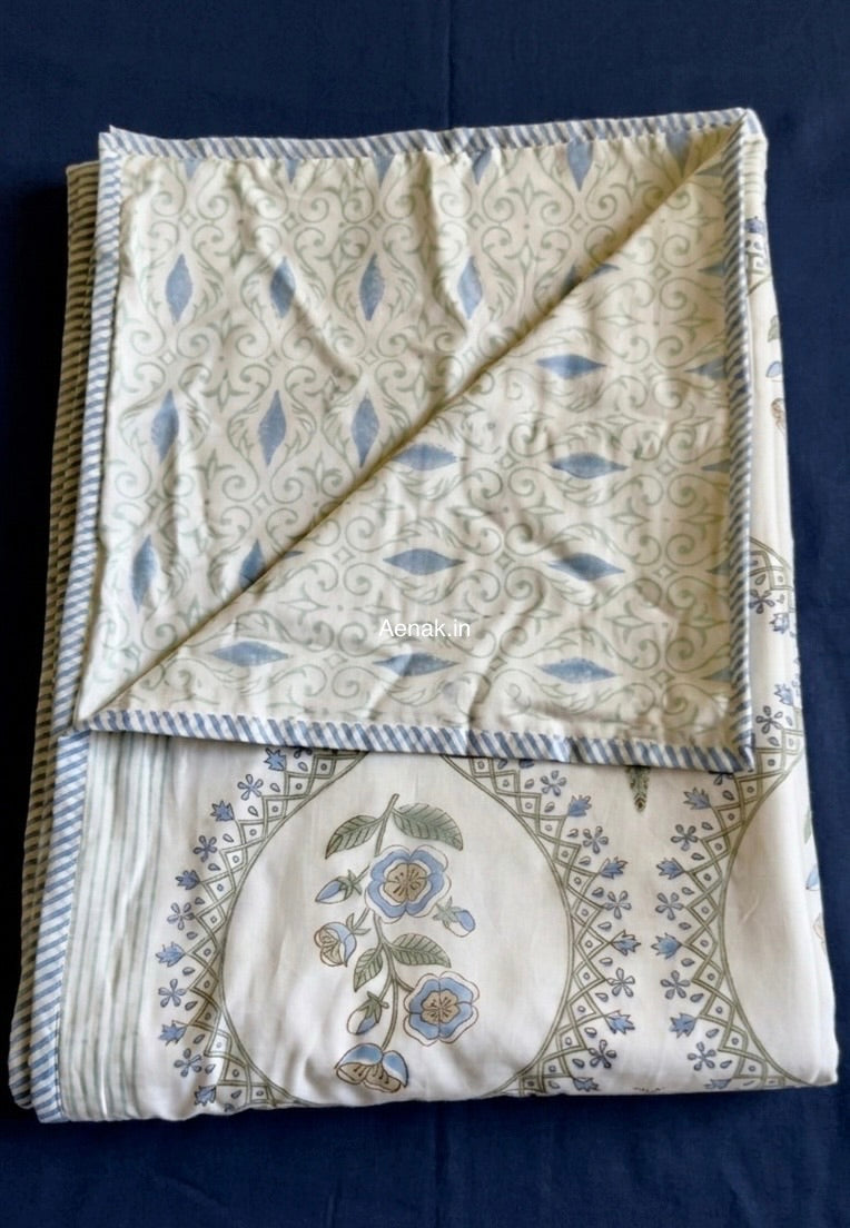 aenak-blue-palm-jaal-handblock-mulmul-cotton-reversible-dohar