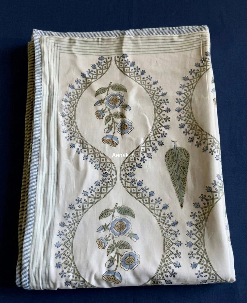 aenak-blue-palm-jaal-handblock-mulmul-cotton-reversible-dohar