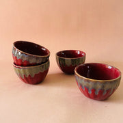 Red Snack Ceramic Bowls