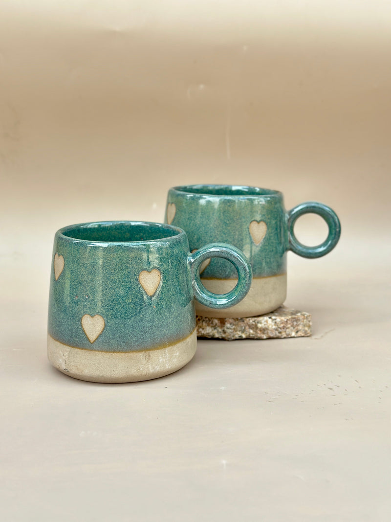 Nurture India Sea Green Hearty Ceramic Mug 15-oz