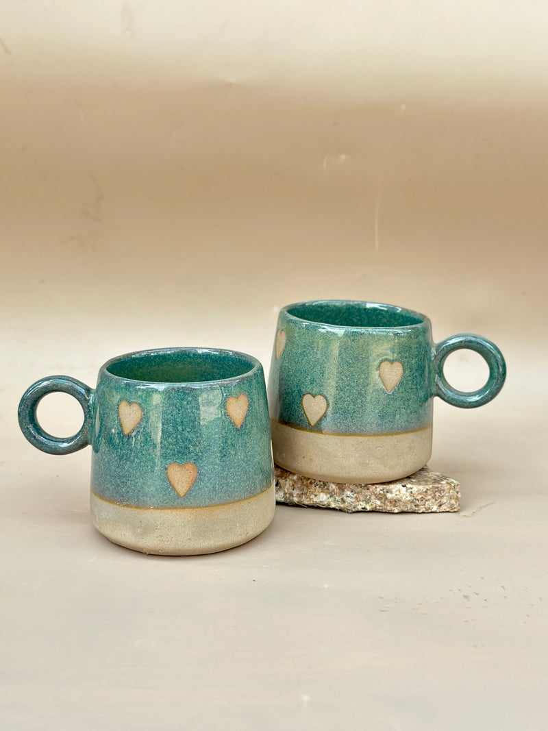 Nurture India Sea Green Hearty Ceramic Mug 15-oz