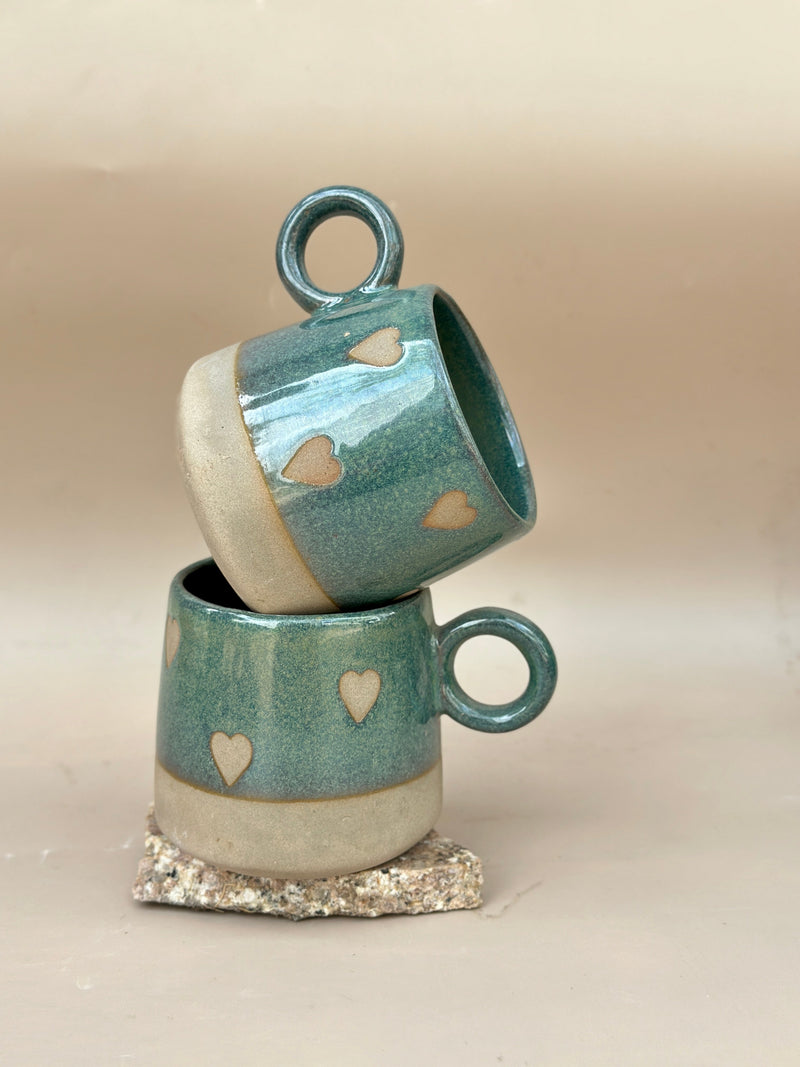 Nurture India Sea Green Hearty Ceramic Mug 15-oz
