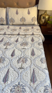 aenak-blue-palm-jaal-handblock-reversible-quilted-bedcover-set