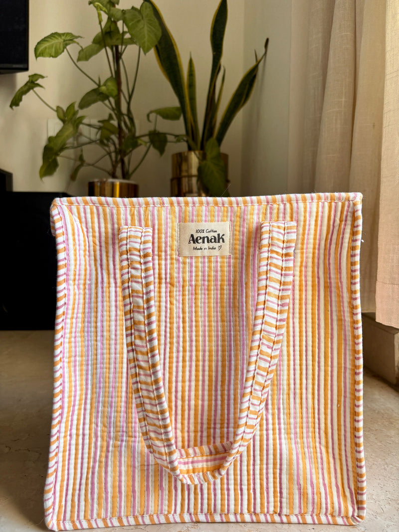 aenak-pink-orange-striped-handblock-lunch-bag