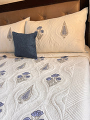 aenak-blue-dahlia-cypress-embossed-quilted-handblock-bedcover-set