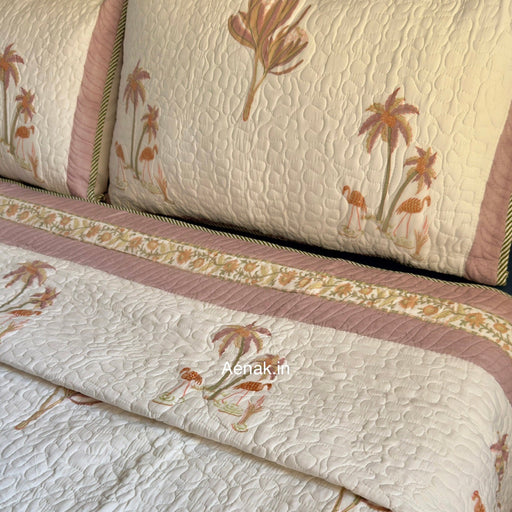 aenak-dusty-palm-handblock-printed-reversible-quilted-bedcover-set