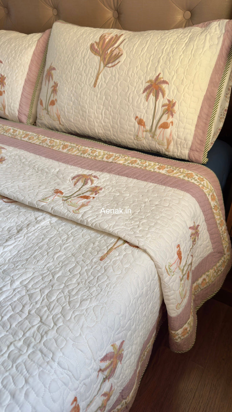 aenak-dusty-palm-handblock-printed-reversible-quilted-bedcover-set