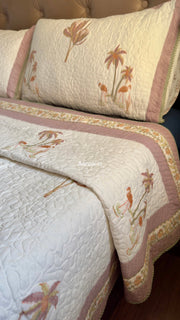 aenak-dusty-palm-handblock-printed-reversible-quilted-bedcover-set