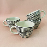 The Black Striped Ceramic Tea Cup