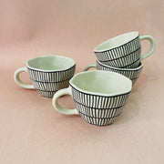 The Black Striped Ceramic Tea Cup