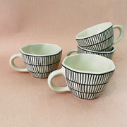 The Black Striped Ceramic Tea Cup