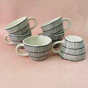 The Black Striped Ceramic Tea Cup