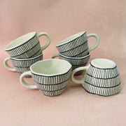 The Black Striped Ceramic Tea Cup