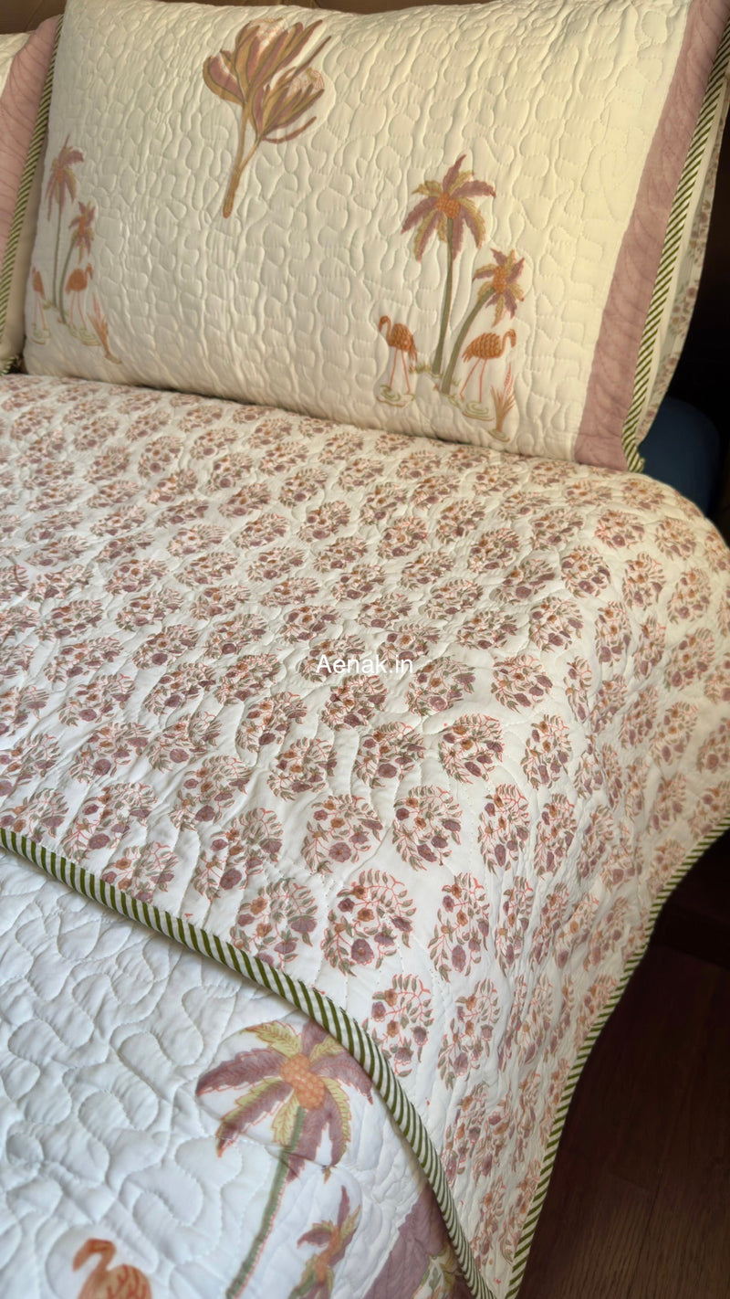 aenak-dusty-palm-handblock-printed-reversible-quilted-bedcover-set