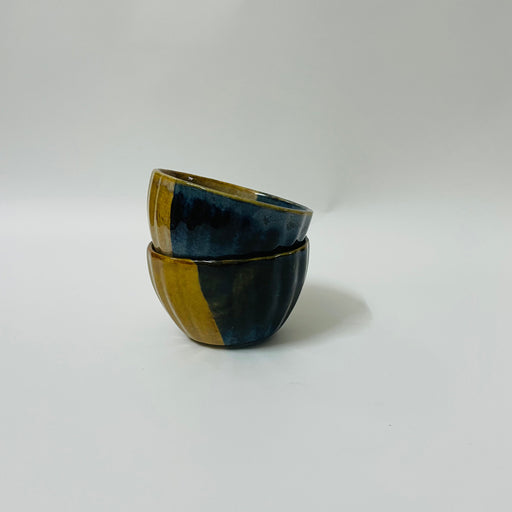 Mustard Blue Snack Ceramic Bowls