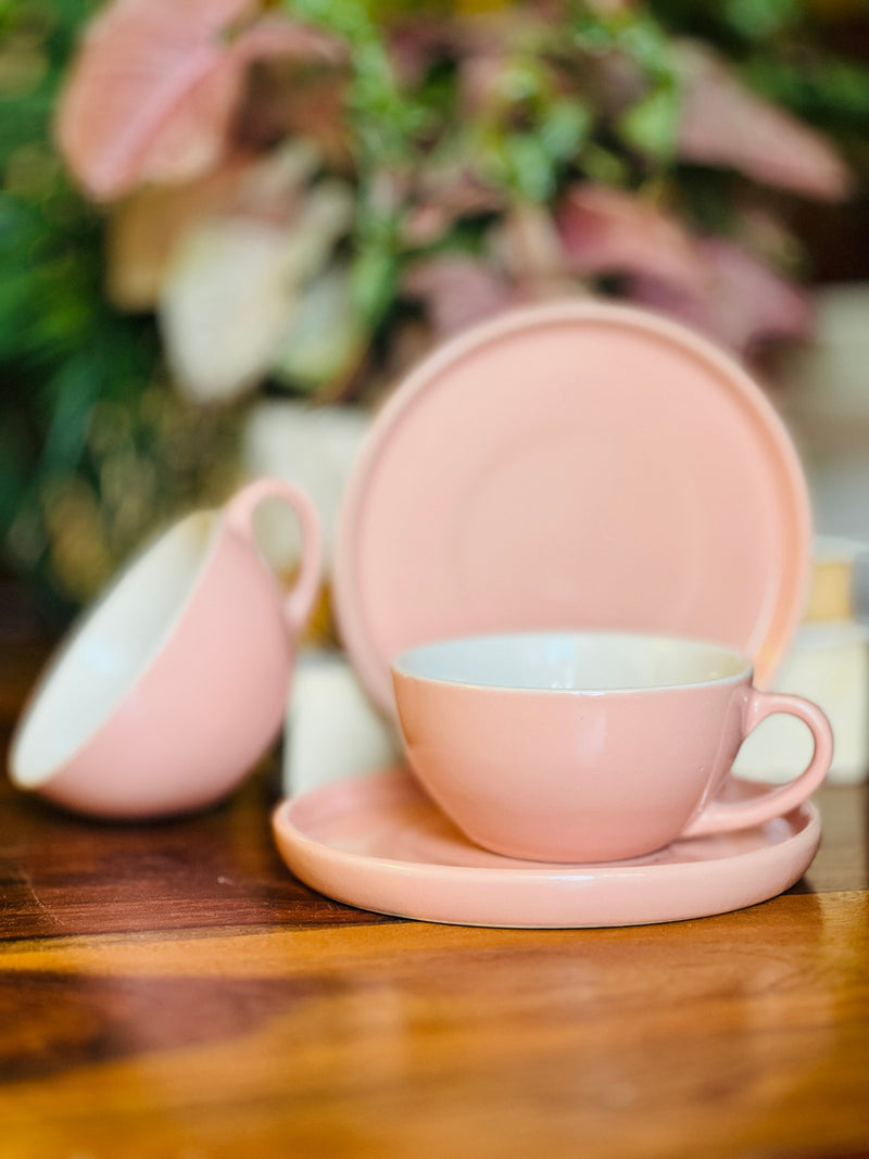 The Blush Pink Cappucino Cup Saucer Set