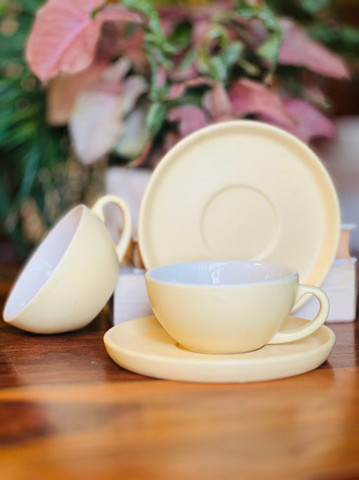 The Jaune Cappucino Cup Saucer Set Ceramic Kitchenware