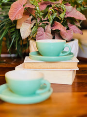 Verdant Sip Cappucino Cup Saucer Set 240Ml Ceramic Kitchenware
