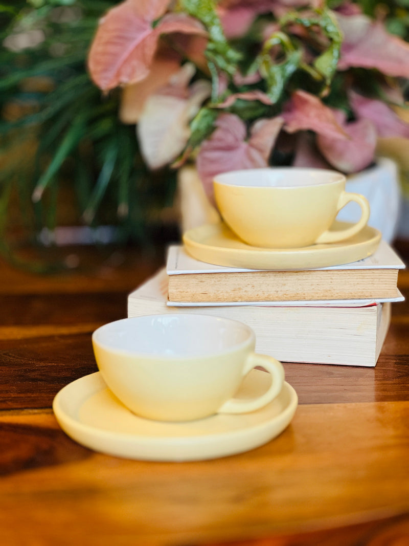 The Jaune Cappucino Cup Saucer Set Ceramic Kitchenware