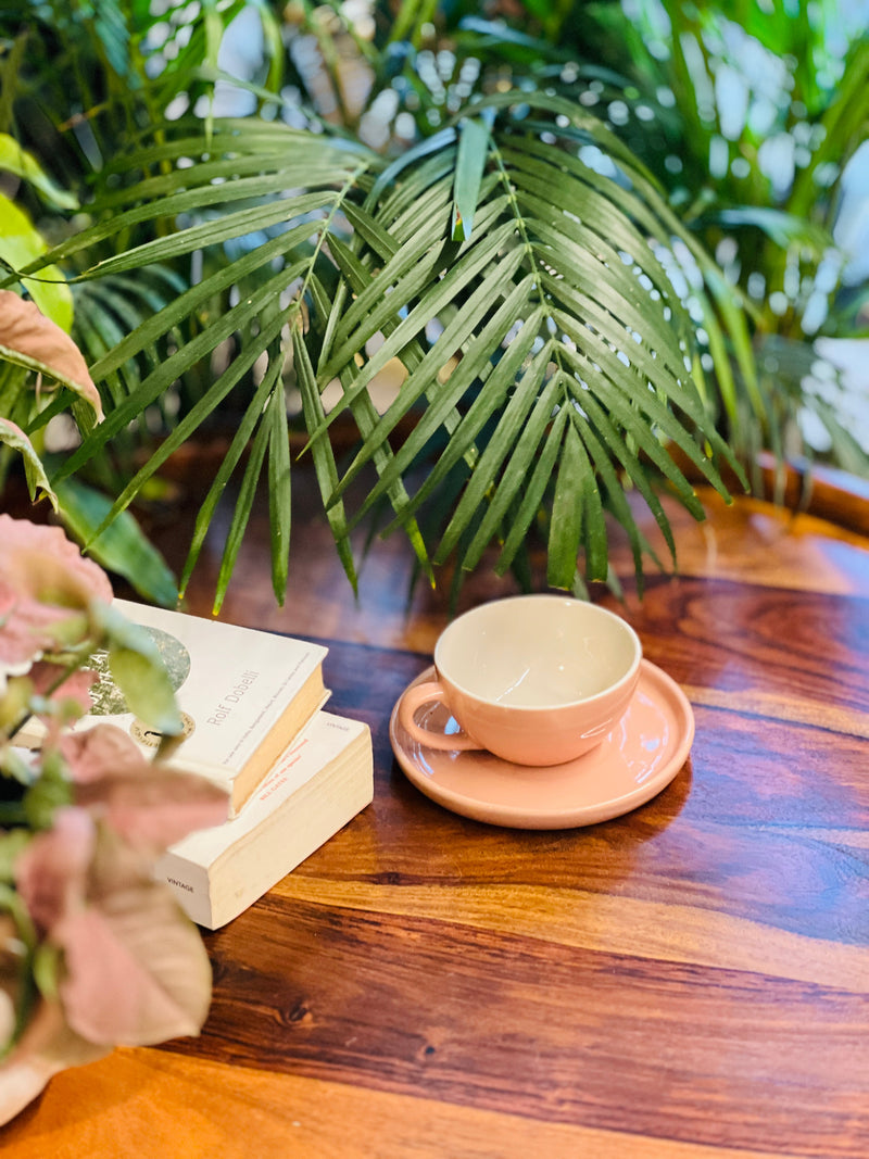 The Blush Pink Cappucino Cup Saucer Set