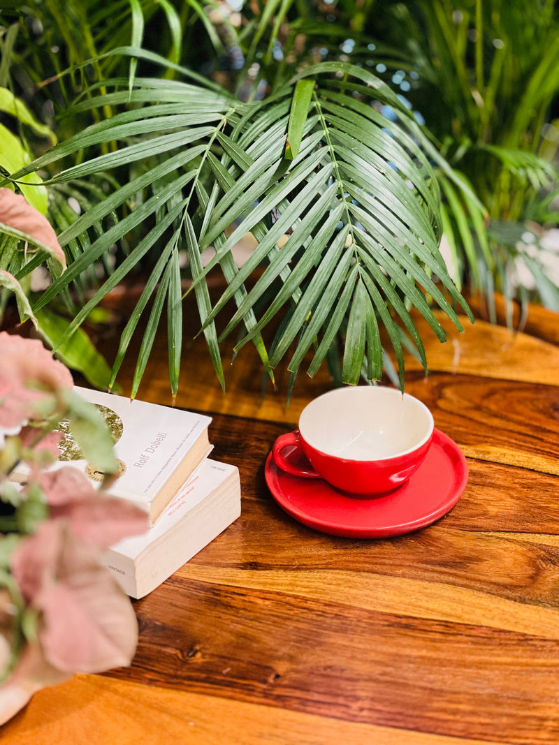 The Bold Red Cappucino Cup Saucer Set