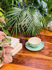 Verdant Sip Cappucino Cup Saucer Set 240Ml Ceramic Kitchenware