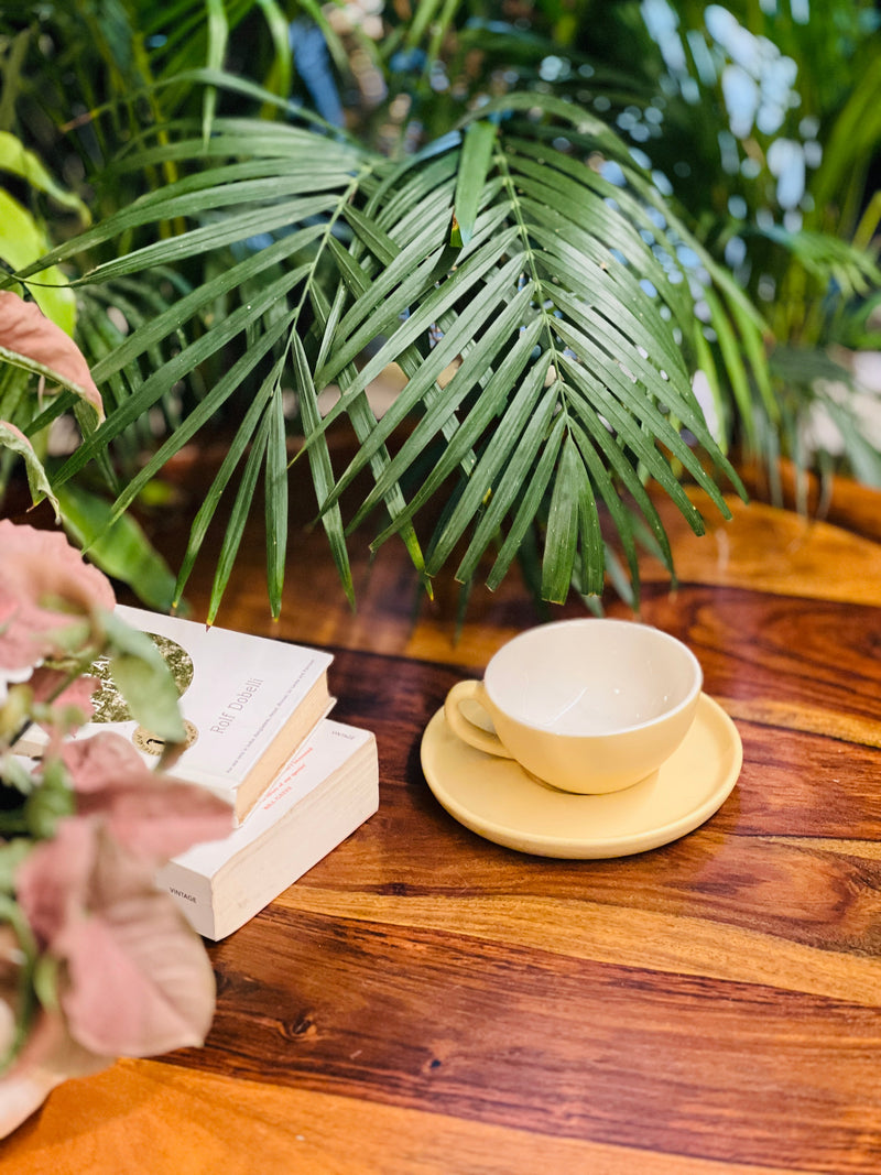 The Jaune Cappucino Cup Saucer Set Ceramic Kitchenware