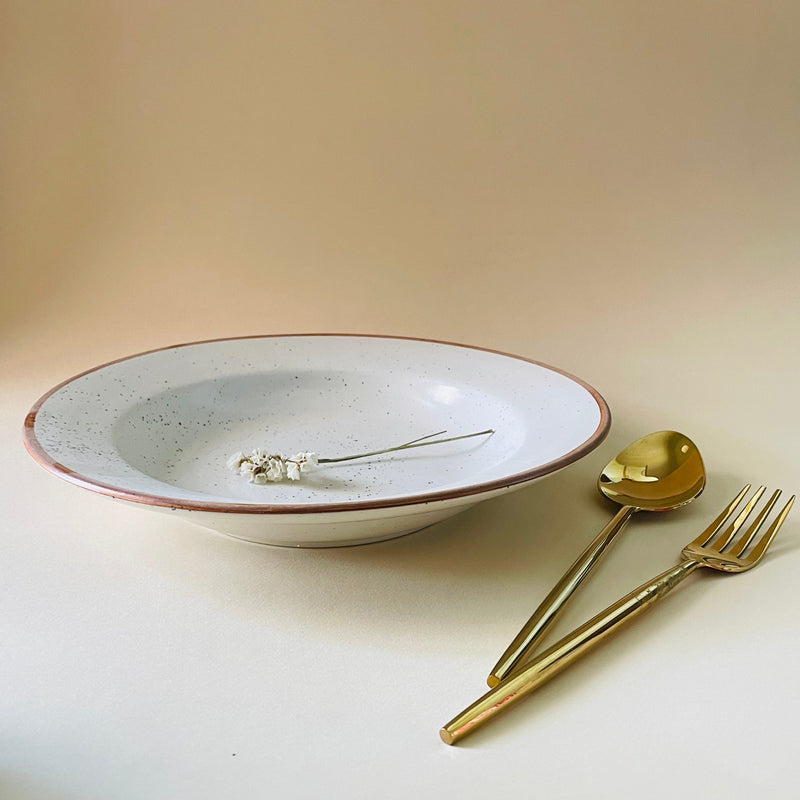 Brown Cream Pasta Plate