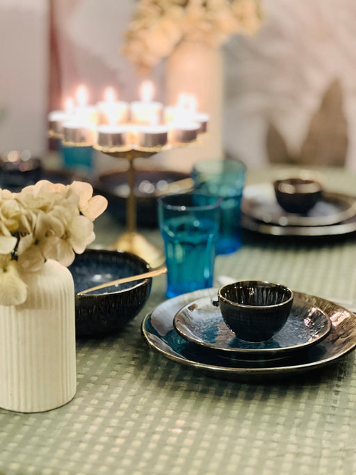Midnight Aura Dinner Set Set For 6 Ceramic Kitchenware