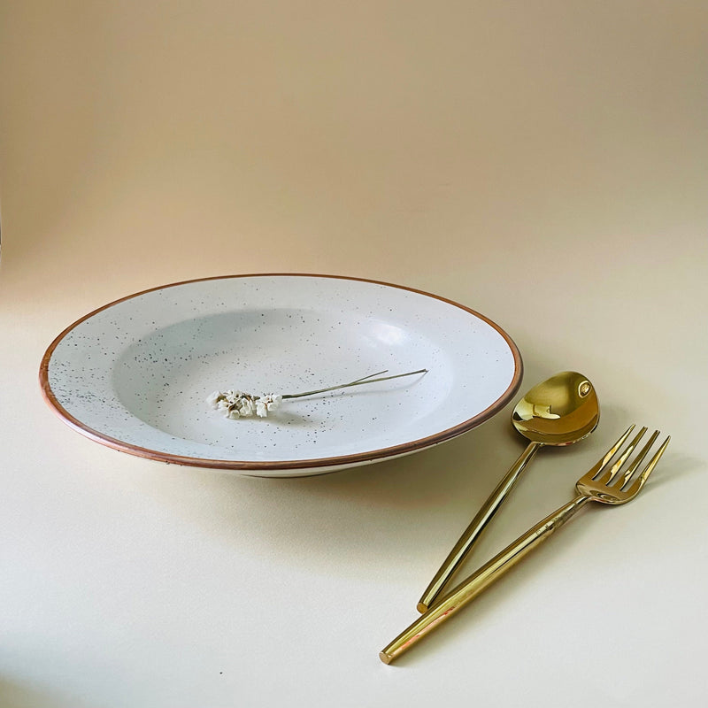 Brown Cream Pasta Plate