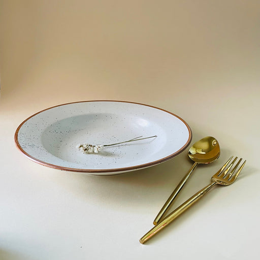 Brown Cream Pasta Plate