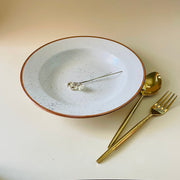 Brown Cream Pasta Plate
