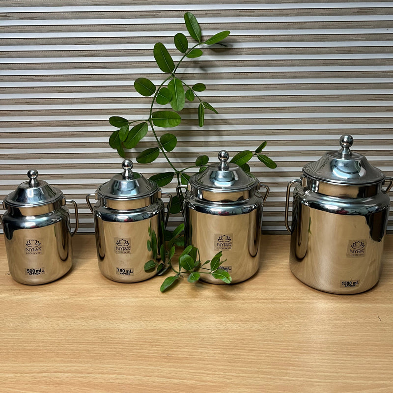 Stainless Steel Barni Milk Pot/Dolchi with Lid – Kitchen Utensil