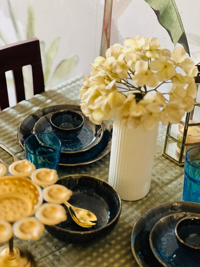 Midnight Aura Dinner Set Set For 6 Ceramic Kitchenware
