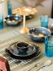 Midnight Aura Dinner Set Set For 6 Ceramic Kitchenware