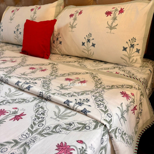 aenak-pink-blue-floral-jaal-handblock-mulmul-cotton-reversible-dohar