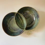 Olive Green Double Ceramic Bowls
