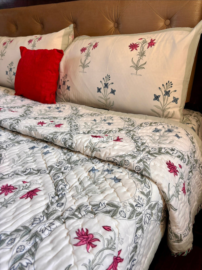 aenak-pink-blue-floral-jaal-handblock-reversible-mulmul-cotton-quilt