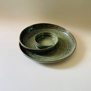 Verdant Vortex Ceramic Serving Platter