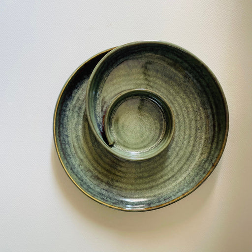 Verdant Vortex Ceramic Serving Platter