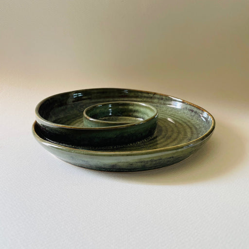 Verdant Vortex Ceramic Serving Platter