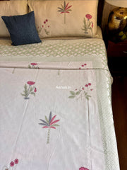 aenak-pink-blue-palm-handblock-mulmul-cotton-reversible-dohar